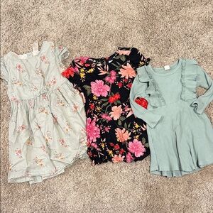 Floral and Ruffled Kids Dress Set
